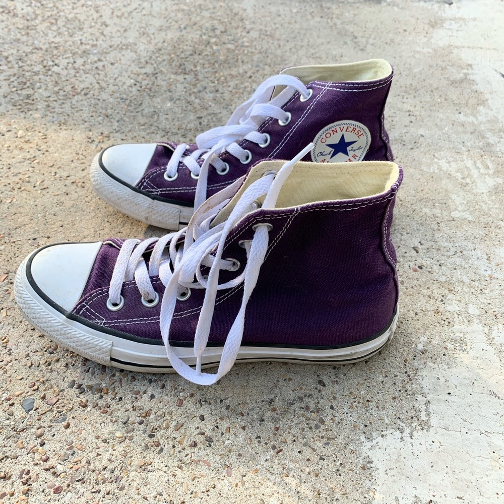 Purple high top converse
